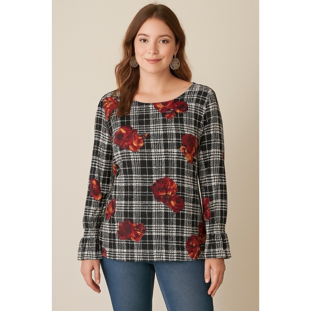 Pleione Anthropologie Women's Size Large Shirt Long Sleeve Blouse Lightweight
